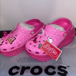 Exclusive Limited Edition Crocs Mattel Barbie Mega Crush Clog & Jibbitz Charms